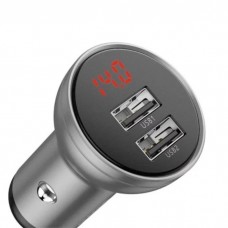 ОЗУ Baseus Digital Display Dual USB 4.8A Car Charger 24W Silver