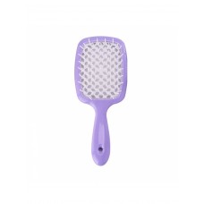  Продувная широкая расческа Janeke для укладки волос и сушки феном Superbrush Plus Hollow Comb(Фиолетовая с белыми зубчиками)