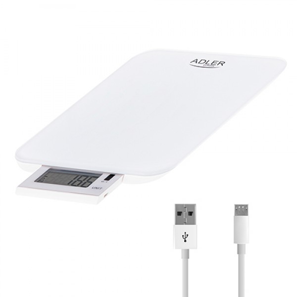 Весы кухонные Adler AD 3167 White до 10 кг USB